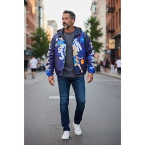 Members Only Space Jam A New Legacy Galaxy Windbreaker Jacket Bugs Lola Bunny L